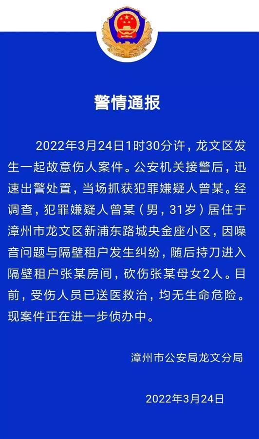 男子因噪音问题砍伤隔壁母女，警方当场将其抓获-1.jpg